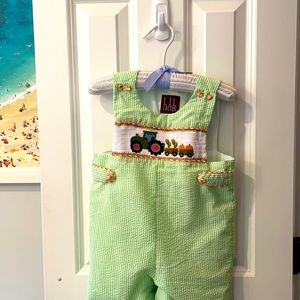 Lil Cactus Fall Tractor Pumpkins Longall Overall 2T